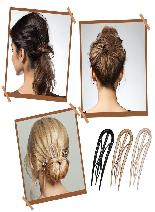 YBEATY مجموعة مشابك شعر فرنسية من YBEATY مكونة من 6 قطع، على شكل حرف U، بتصميم شوكة عتيق، مزودة بأسنان داخلية مانعة للانزلاق، مناسبة للشعر الخفيف والكثيف، ولتسريحات الكعكة واللفائف (لون صدفة السلحفاة). - Image 4